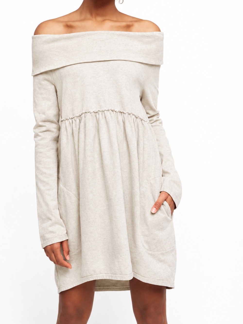 Vintage anthropologie cotton off shoulder cocoon dress with pockets